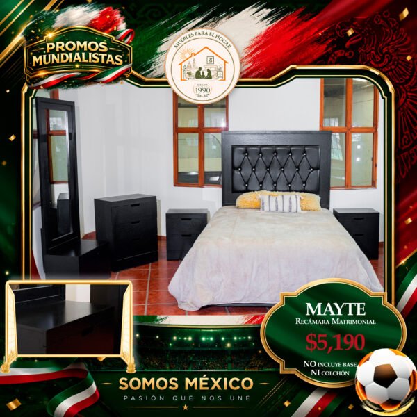 RECÁMARA MAYTE NEGRA VINIPIEL