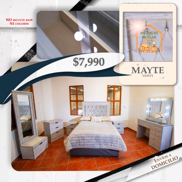 RECÁMARA MAYTE CON VANITY GRIS