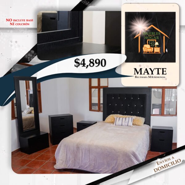 RECÁMARA MAYTE NEGRA TELA