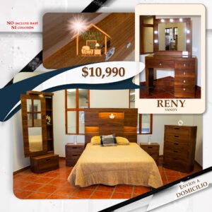 RECÁMARA RENY CON VANITY CAFÉ PAROTA