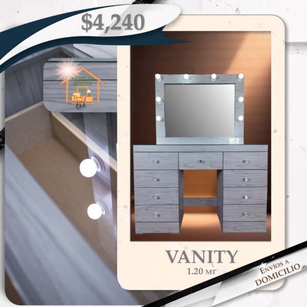 TOCADOR VANITY GRIS (1,2 MT)
