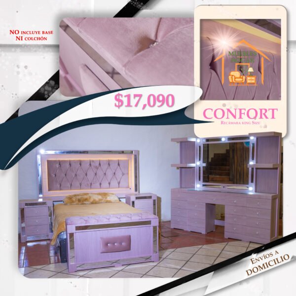 RECÁMARA CONFORT ROSA