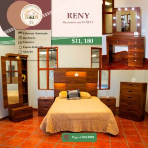 RECÁMARA RENY CON VANITY CAFÉ PAROTA