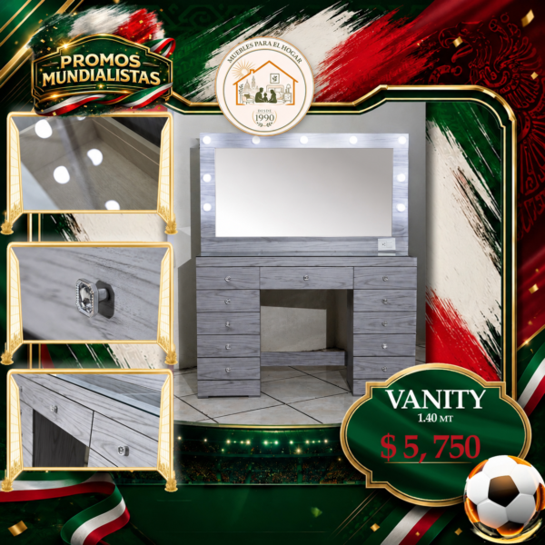 TOCADOR VANITY GRIS (1,4 MT)