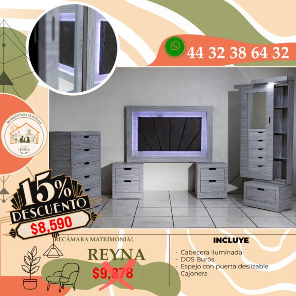 RECÁMARA REYNA GRIS