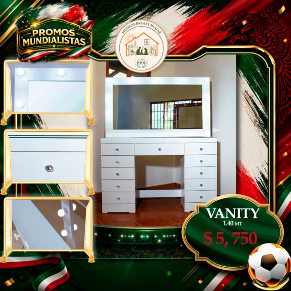 TOCADOR VANITY BLANCO (1,4 MT)