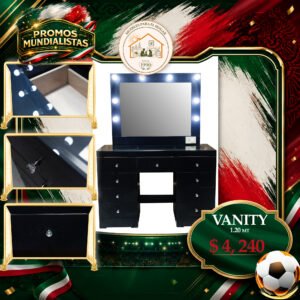 TOCADOR VANITY NEGRO (1,2 MT)