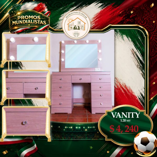TOCADOR VANITY ROSA (1,2 MT)
