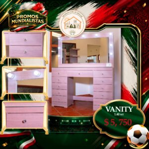 TOCADOR VANITY ROSA (1,4 MT)