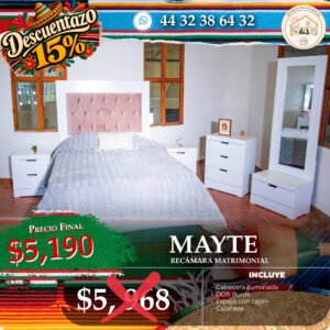 RECÁMARA MAYTE BLANCO ROSA
