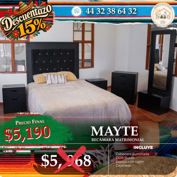 RECÁMARA MAYTE NEGRA TELA