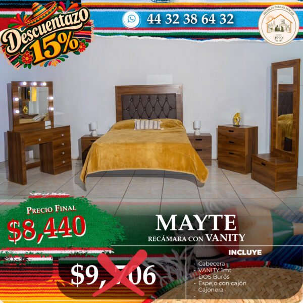 RECÁMARA MAYTE CON VANITY CHOCOLATE