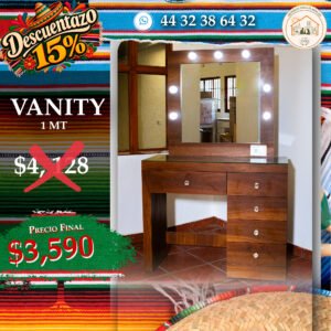 TOCADOR VANITY CAFÉ PAROTA (1MT)