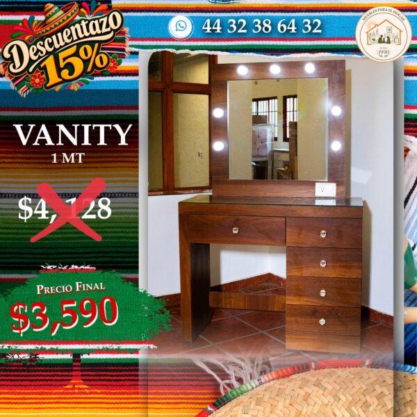 TOCADOR VANITY CAFÉ PAROTA (1MT)