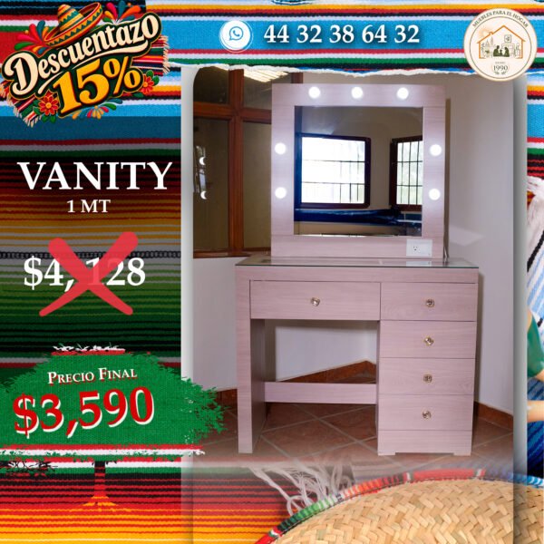 TOCADOR VANITY ROSA (1MT)