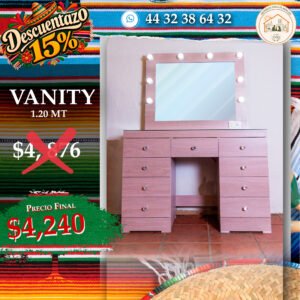 TOCADOR VANITY ROSA (1,2 MT)