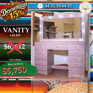 TOCADOR VANITY ROSA (1,4 MT)